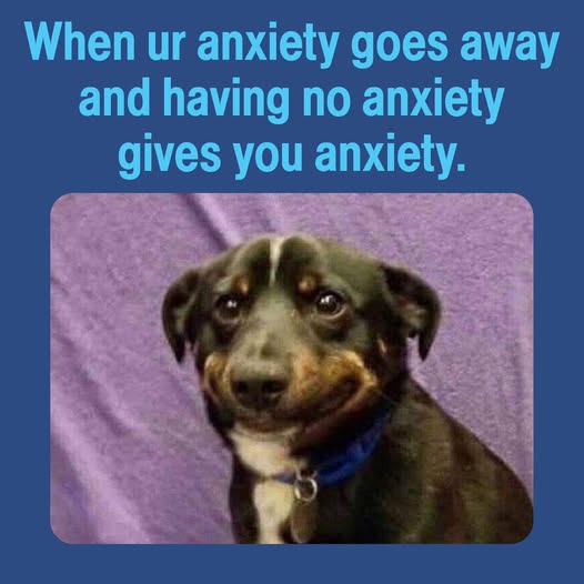 Anxiety meme When ur anxiety goes away and having no anxiety gives you anxiety