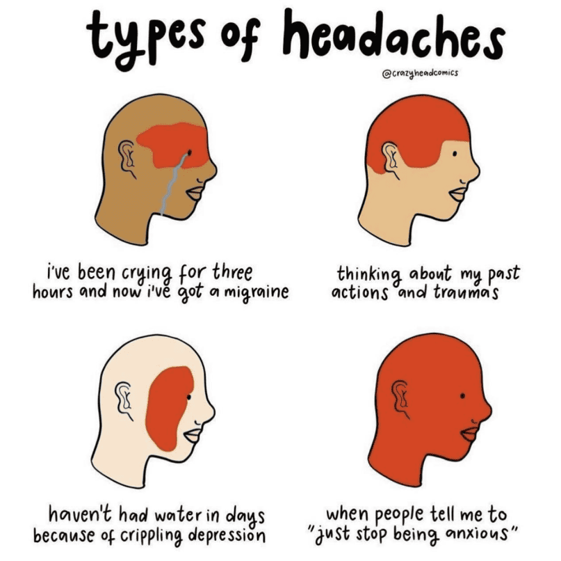 Anxiety meme types of headaches When people tell me to just stop being anxious