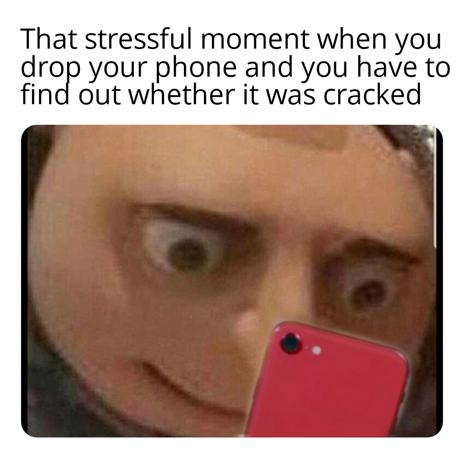 Stress meme That stressful moment when you drop your phone and you have to find out whether it was cracked