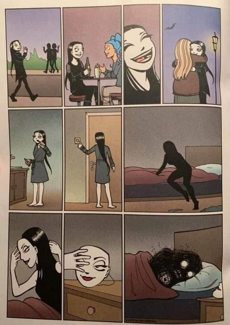Depression meme — Putting mask on depression while going out, while being social